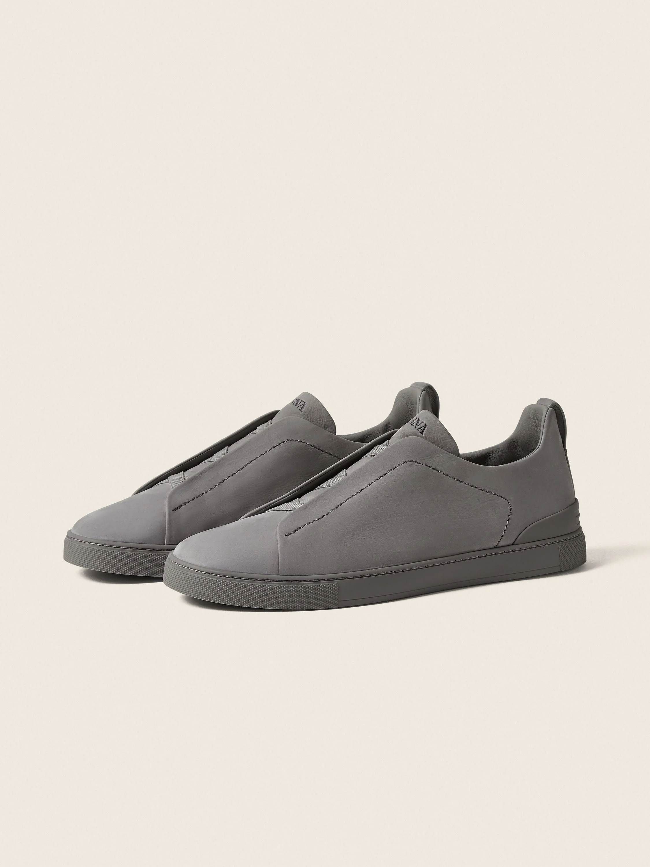 GREY MÉLANGE TRIPLE STITCH™ SECONDSKIN SNEAKERS - 1