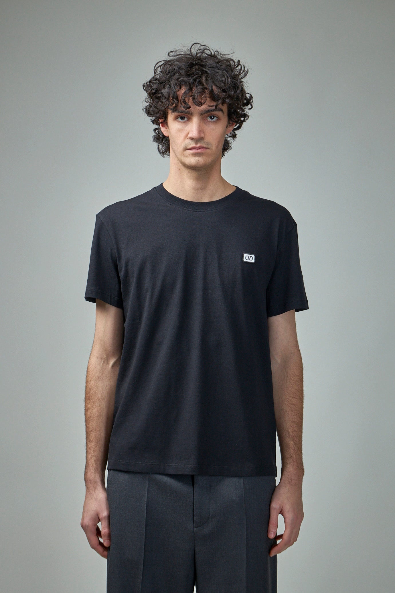 Cotton T-Shirt with Vlogo Patch - 1