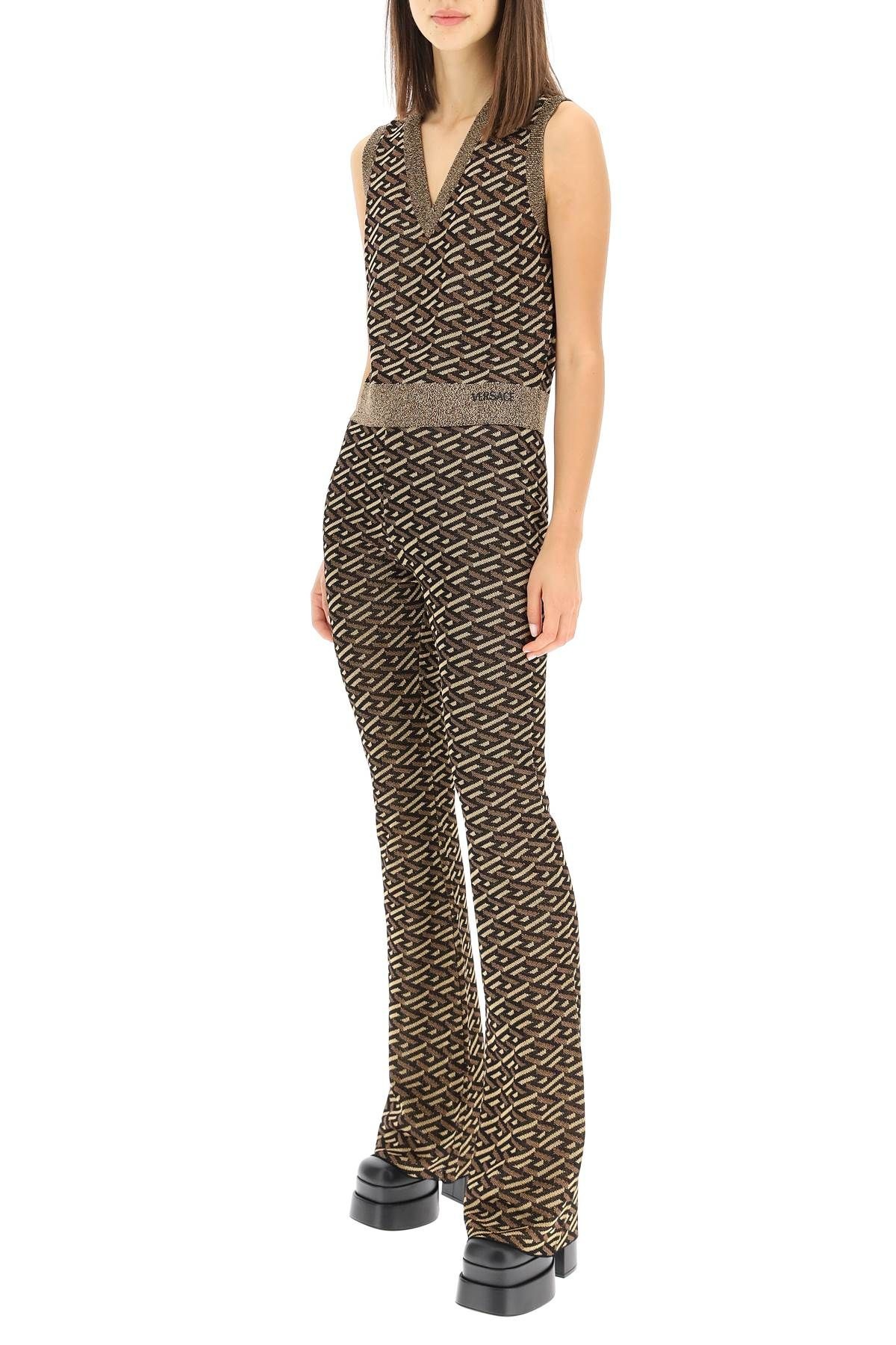 LA GRECA JACQUARD LUREX KNIT TROUSERS - 2