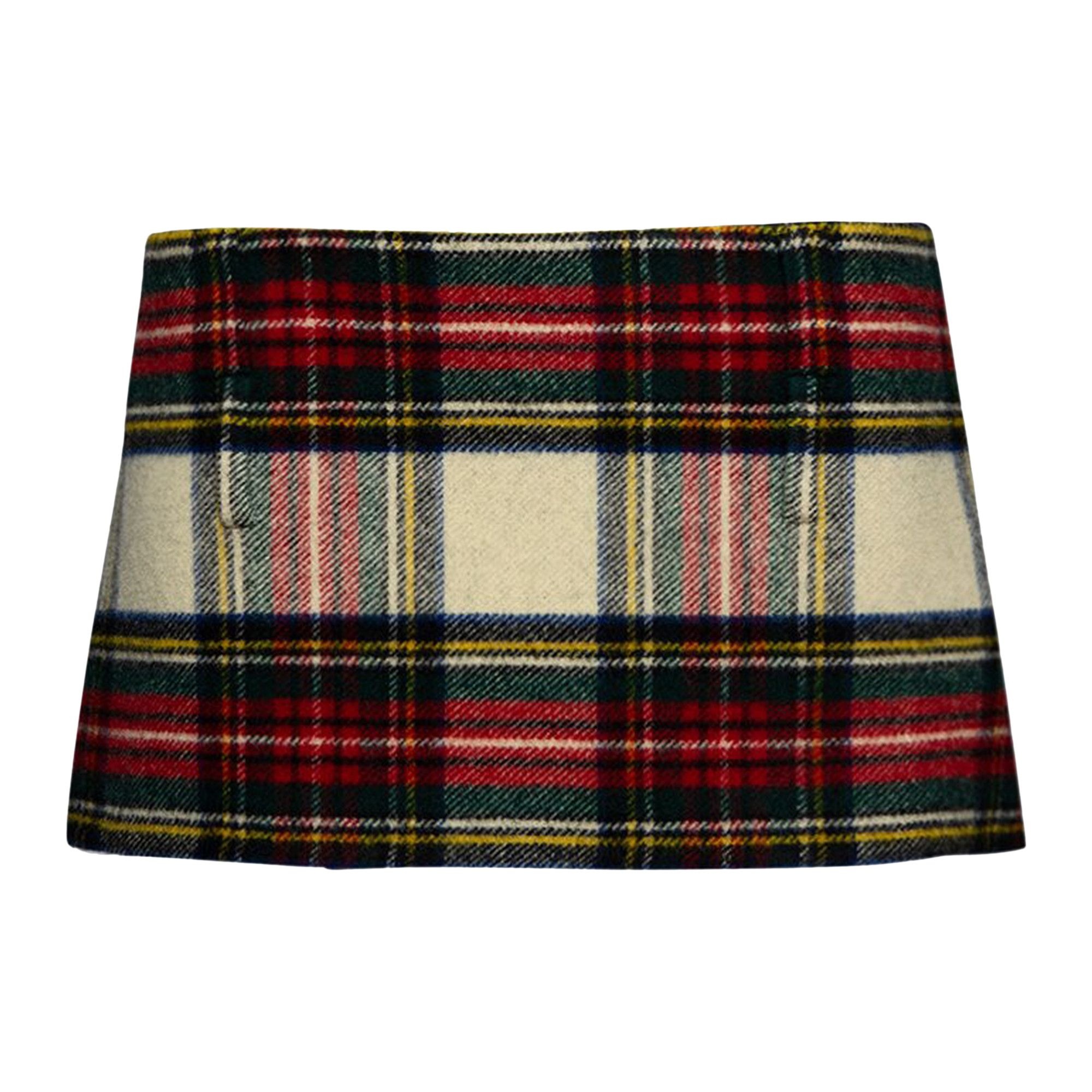 Miu Miu Plaid Miniskirt 'Ivory' - 1