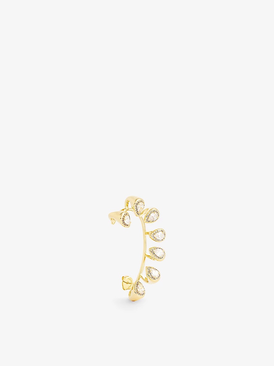 Radiant 12ct yellow gold plated-brass ear cuff - 3