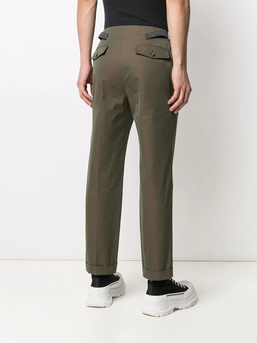 logo-tape detail chino trousers - 4