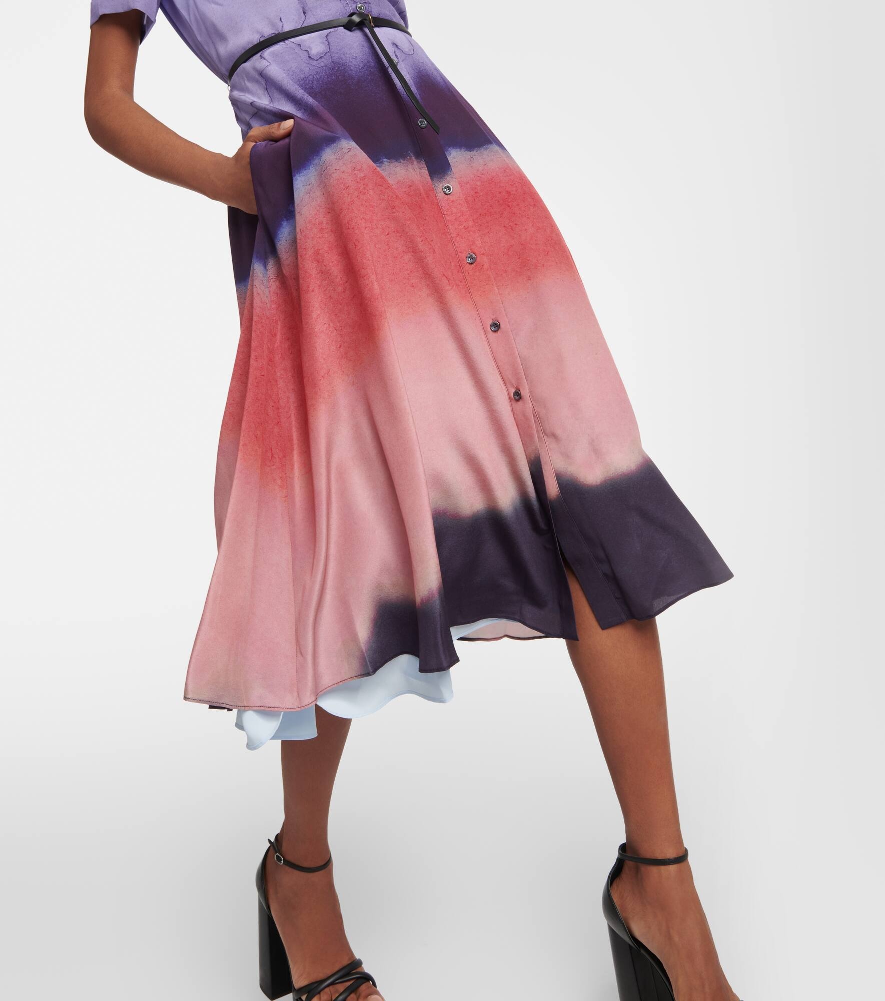 Kiera printed silk shirt dress - 6