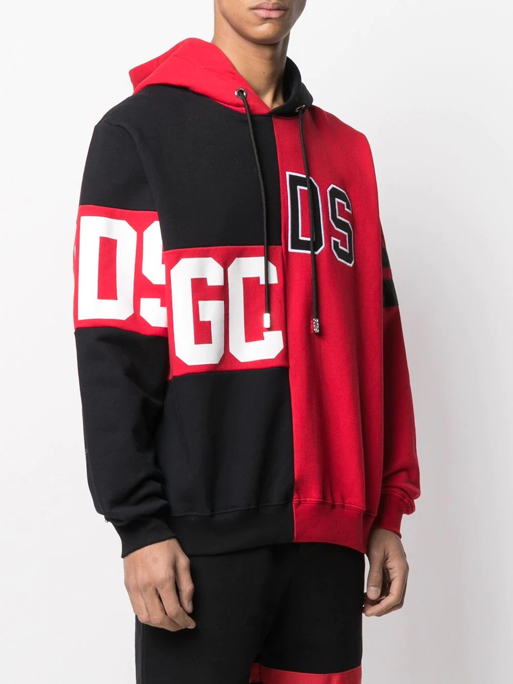 logo-print colour-block hoodie - 3