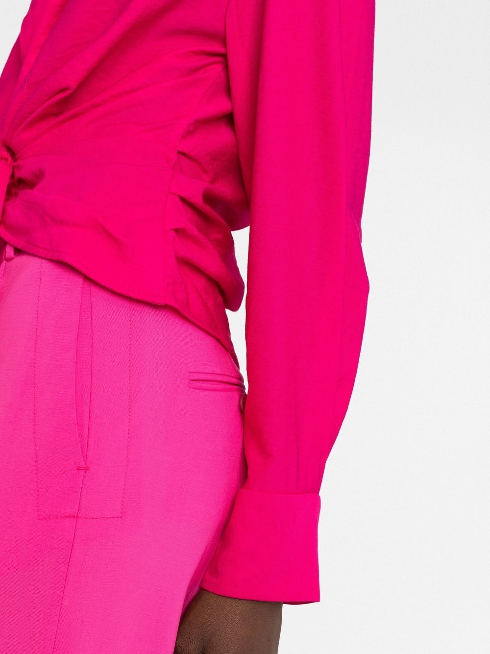 knot-detail long-sleeve shirt - 3