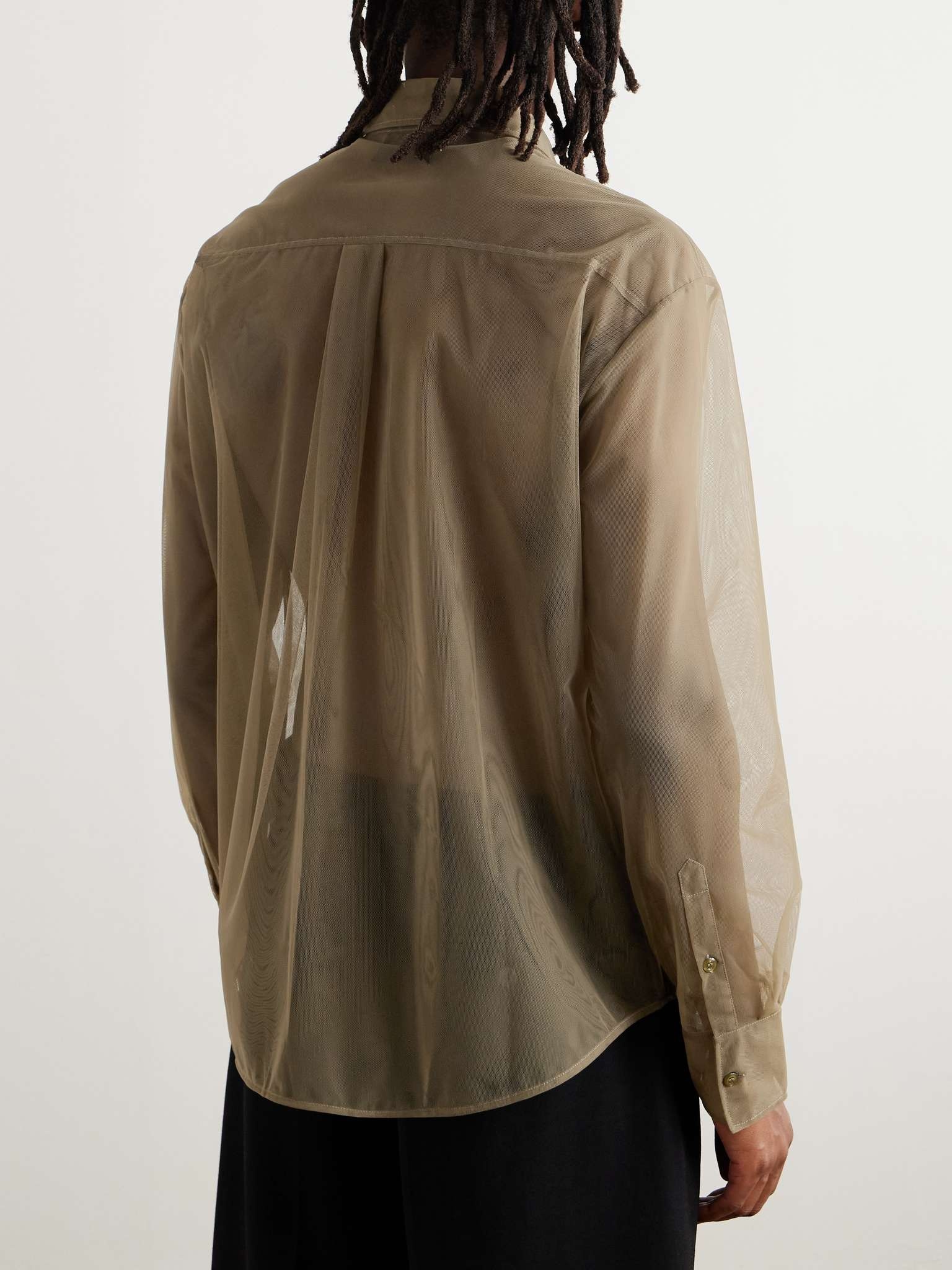 Crystal-Embellished Tulle Shirt - 3