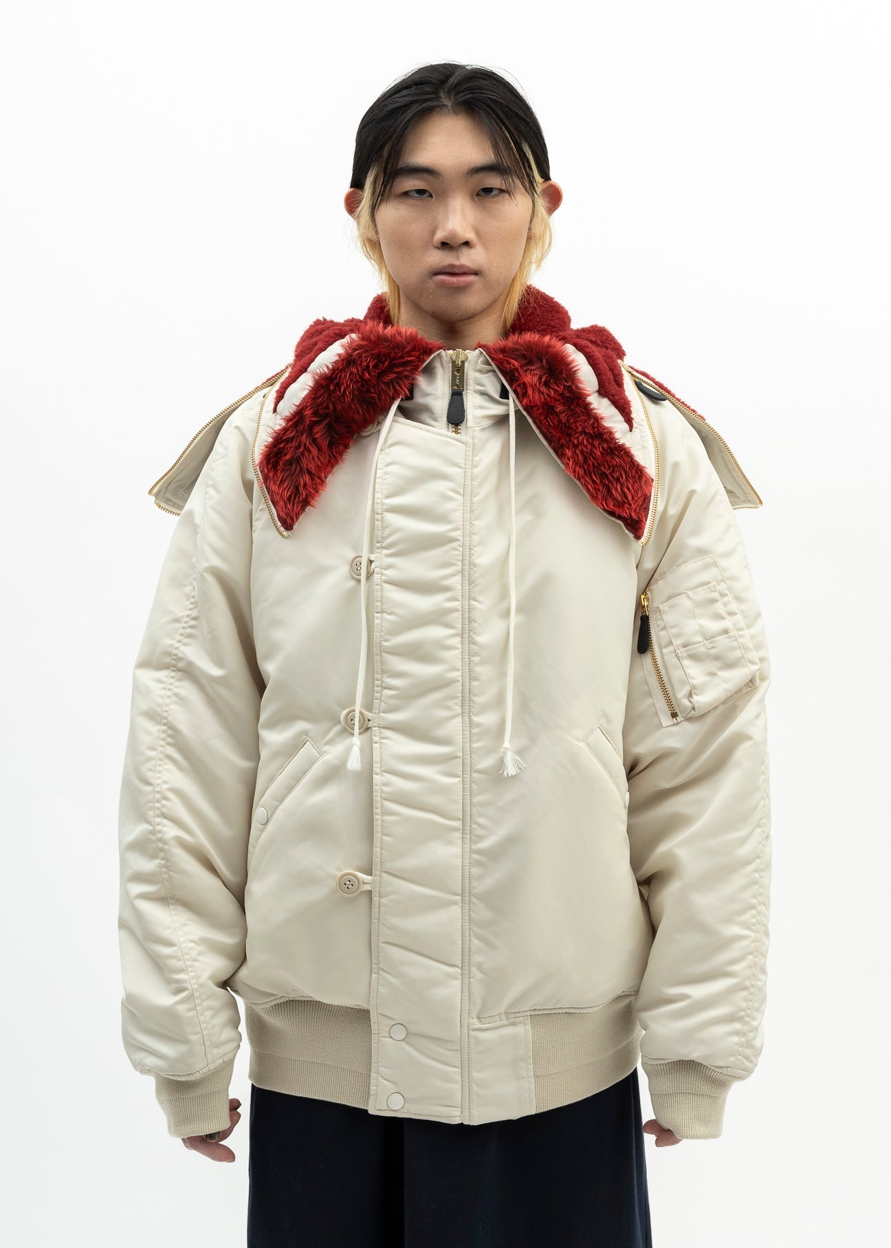 doublet Khaki Petal Mouth Hood Bomber Jacket Doublet