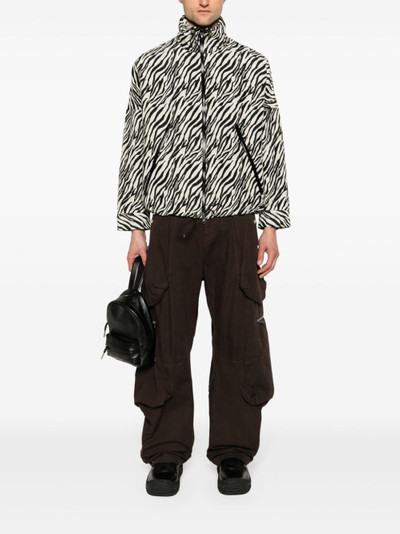 Song for the Mute zebra-print zip-up jacket outlook