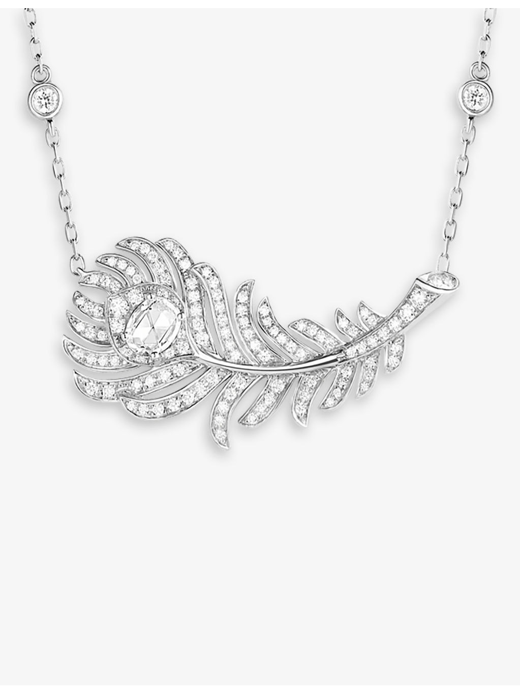Plume de Paon 18ct white-gold and diamond necklace - 3