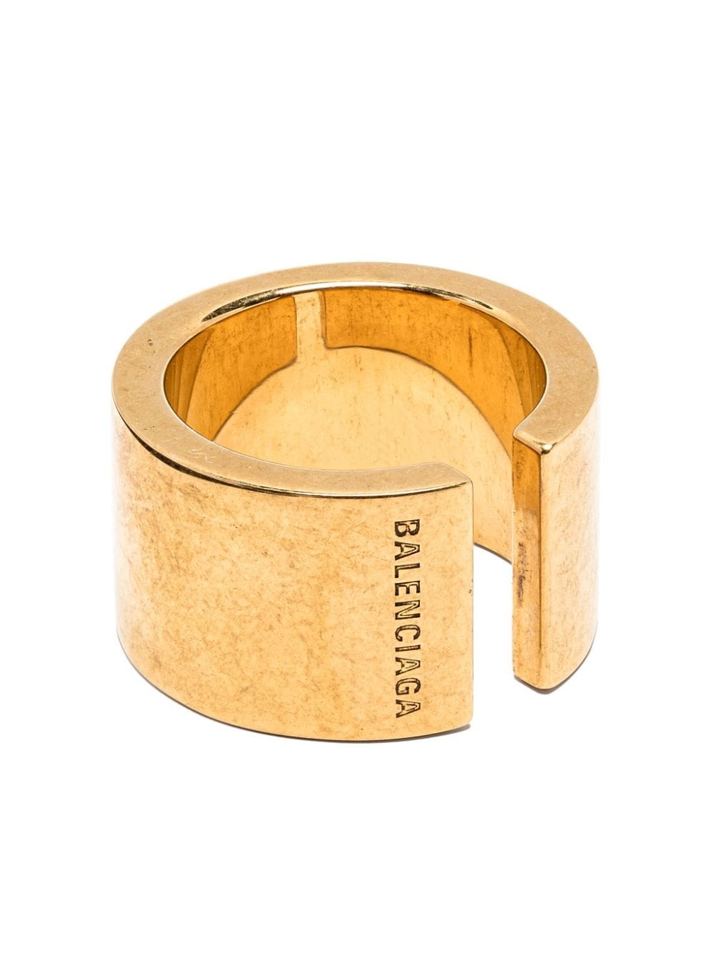 logo-engraved chunky-band ring - 1