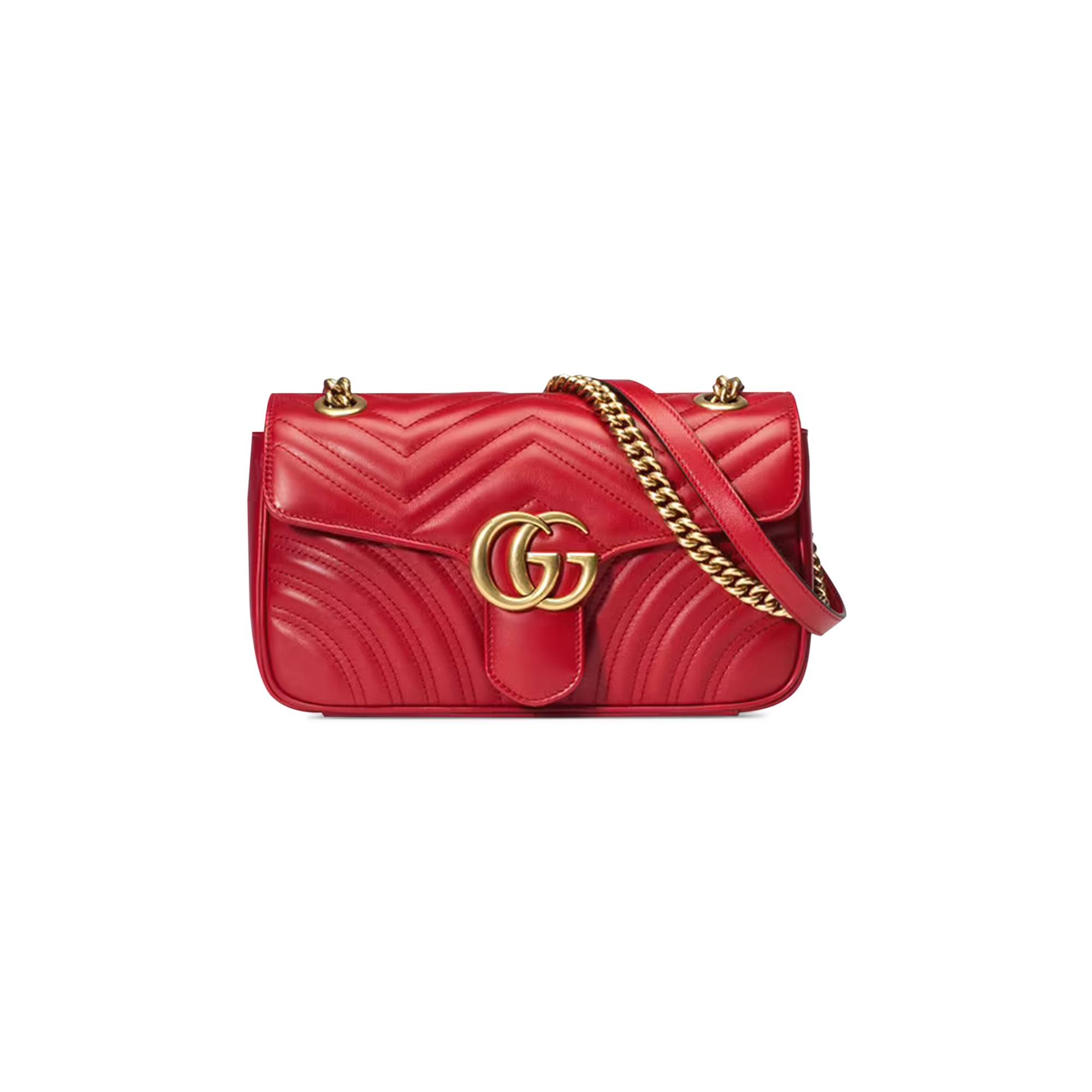 Gucci GG Marmont Small Matelassé Shoulder Bag 'Red' - 1