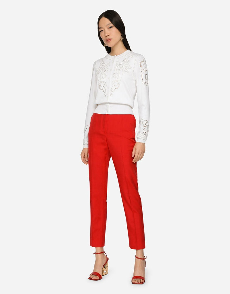Silk cardigan with DG openwork embroidery 4