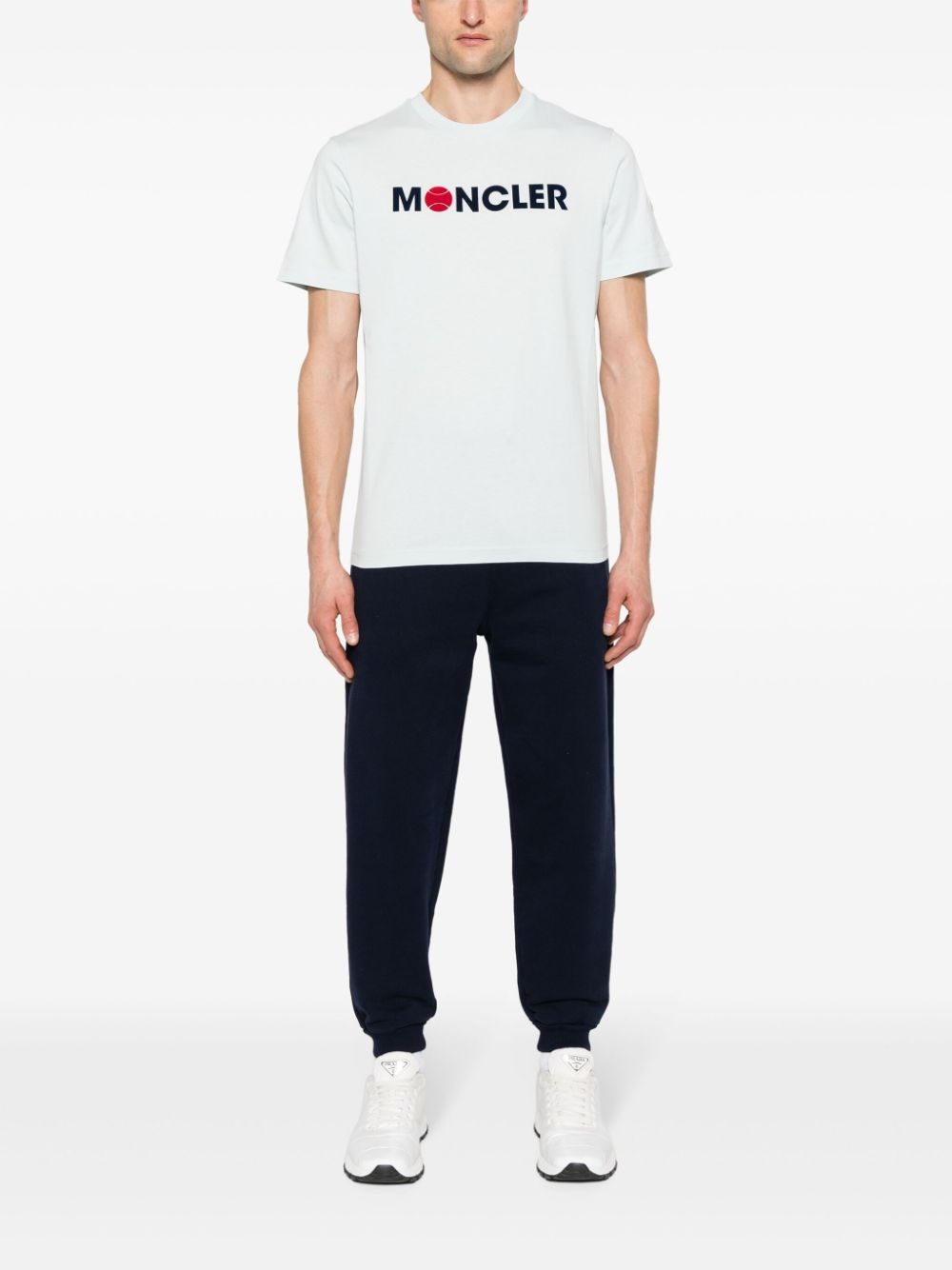 logo-flocked cotton T-shirt - 3