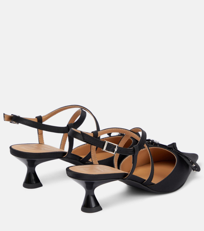Bow-embellished satin pumps 3