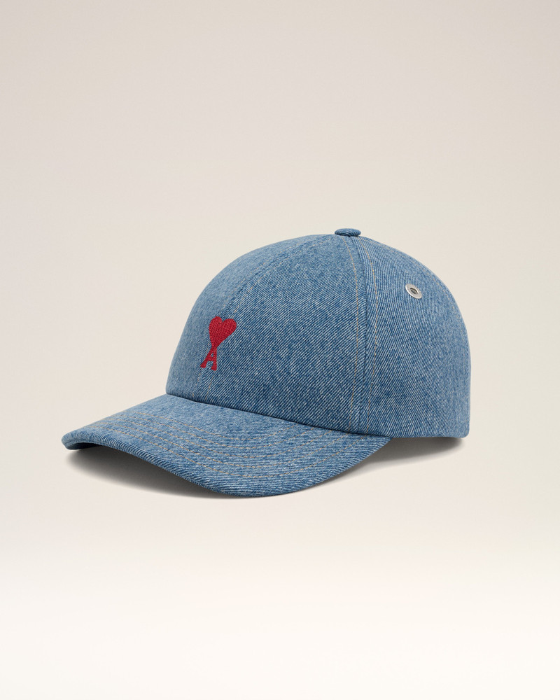 BLUE COTTON AMI DE COEUR EMBROIDERY CAP 1