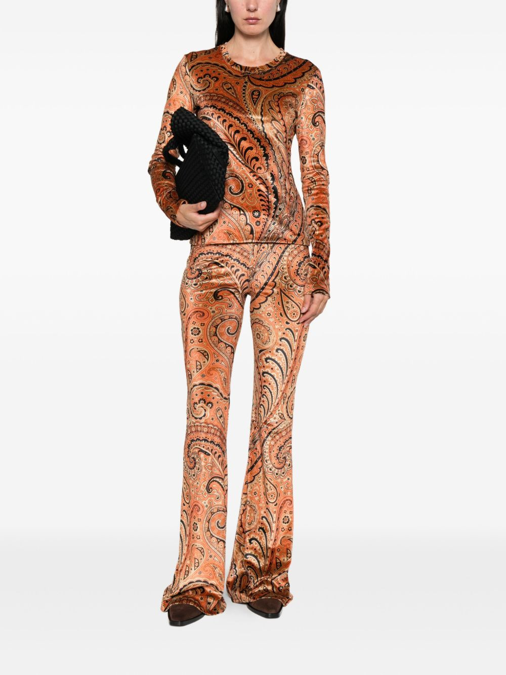 paisley-print velvet top - 2