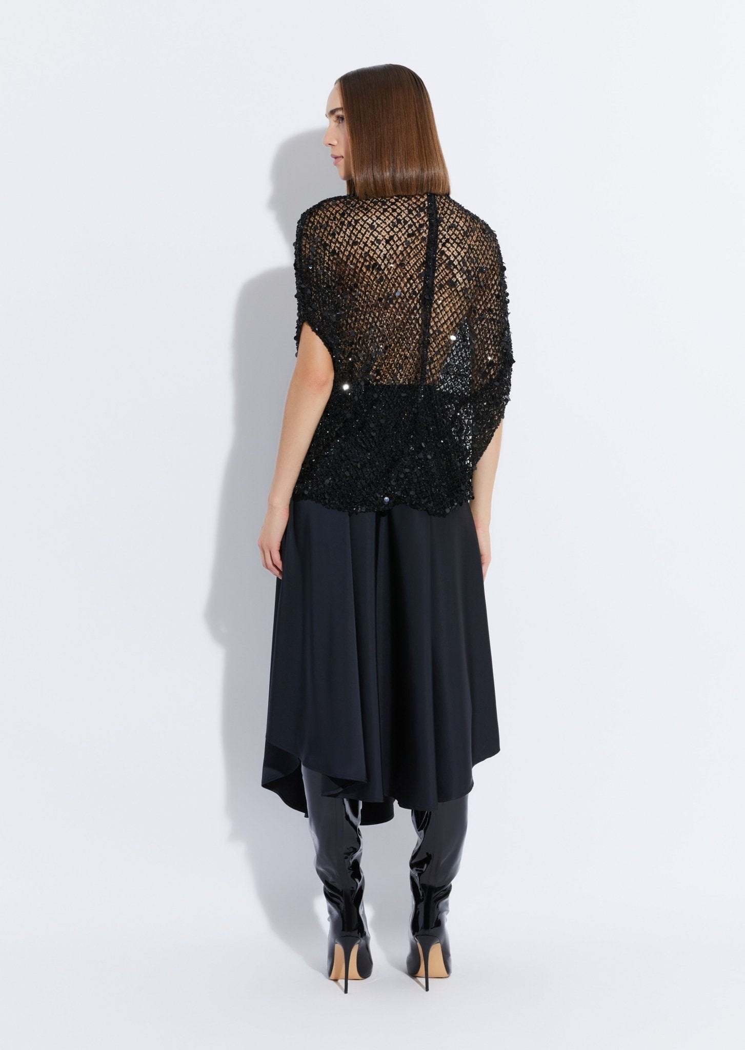 Mesh Sequin Cape Tee - 3