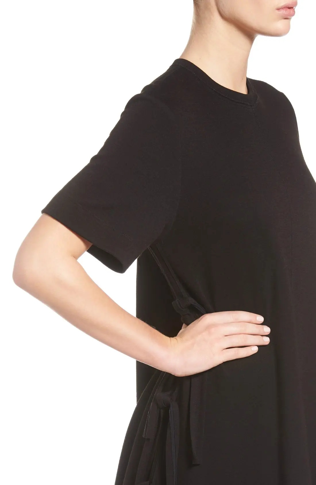 Flared Side Tie Jersey Dress - 3