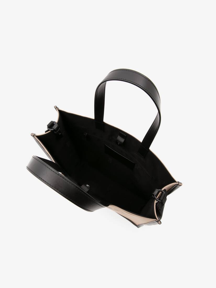 Mcqueen Graffiti Edge North South Tote Bag in Black/beige - 4