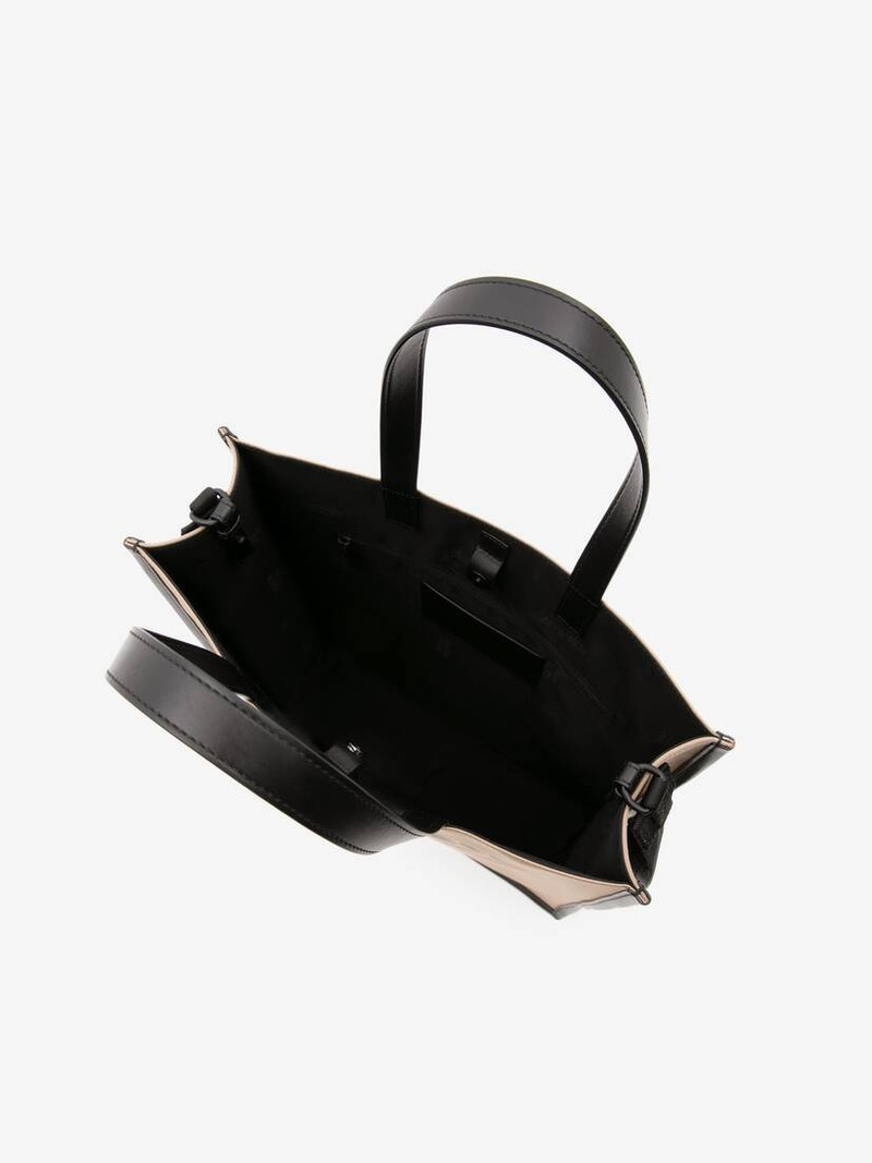 Mcqueen Graffiti Edge North South Tote Bag in Black/beige 4