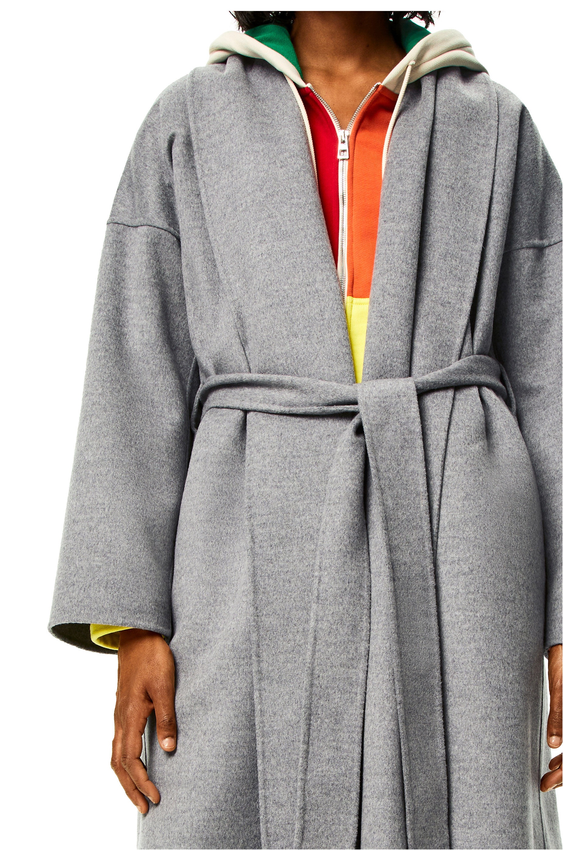 Belted coat in wool and cashmere - 5