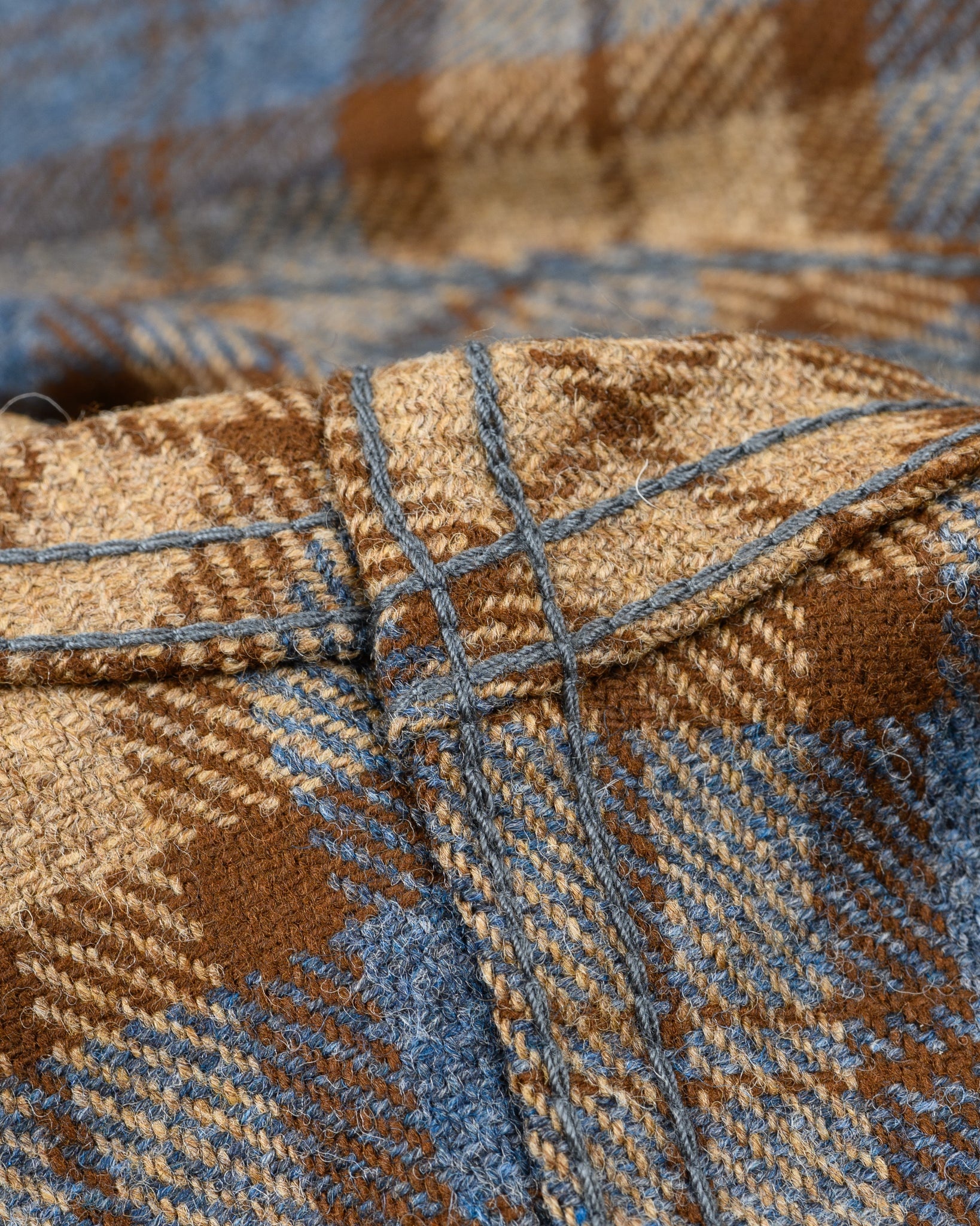 14OZ FOX BROTHERS® WOOL CPO SHIRT - TUSCAN BROWN CHECK TWILL FLANNEL - 13