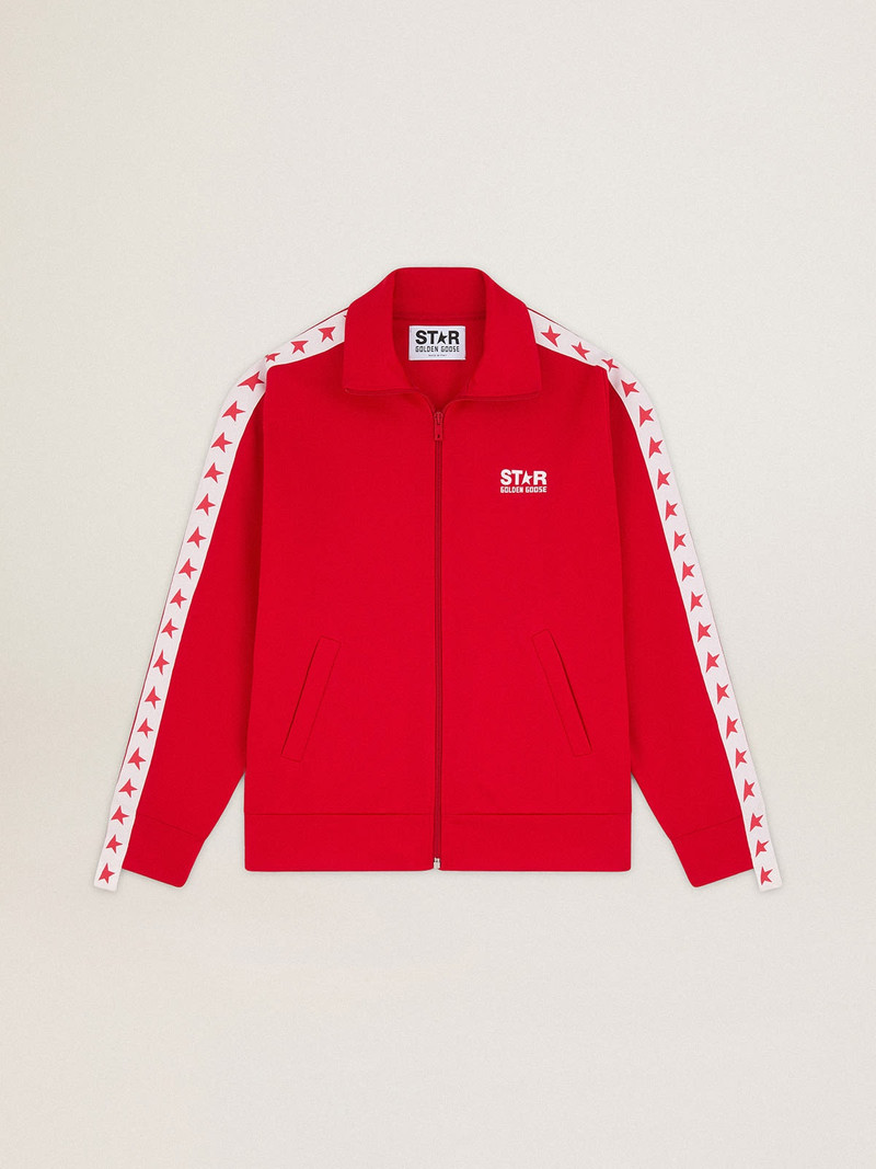 Red Denise Star Collection zipped sweatshirt with red stars - 1