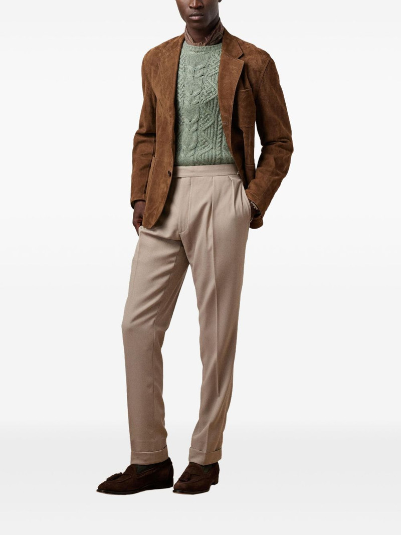 Ralph Lauren suede single-breasted blazer outlook