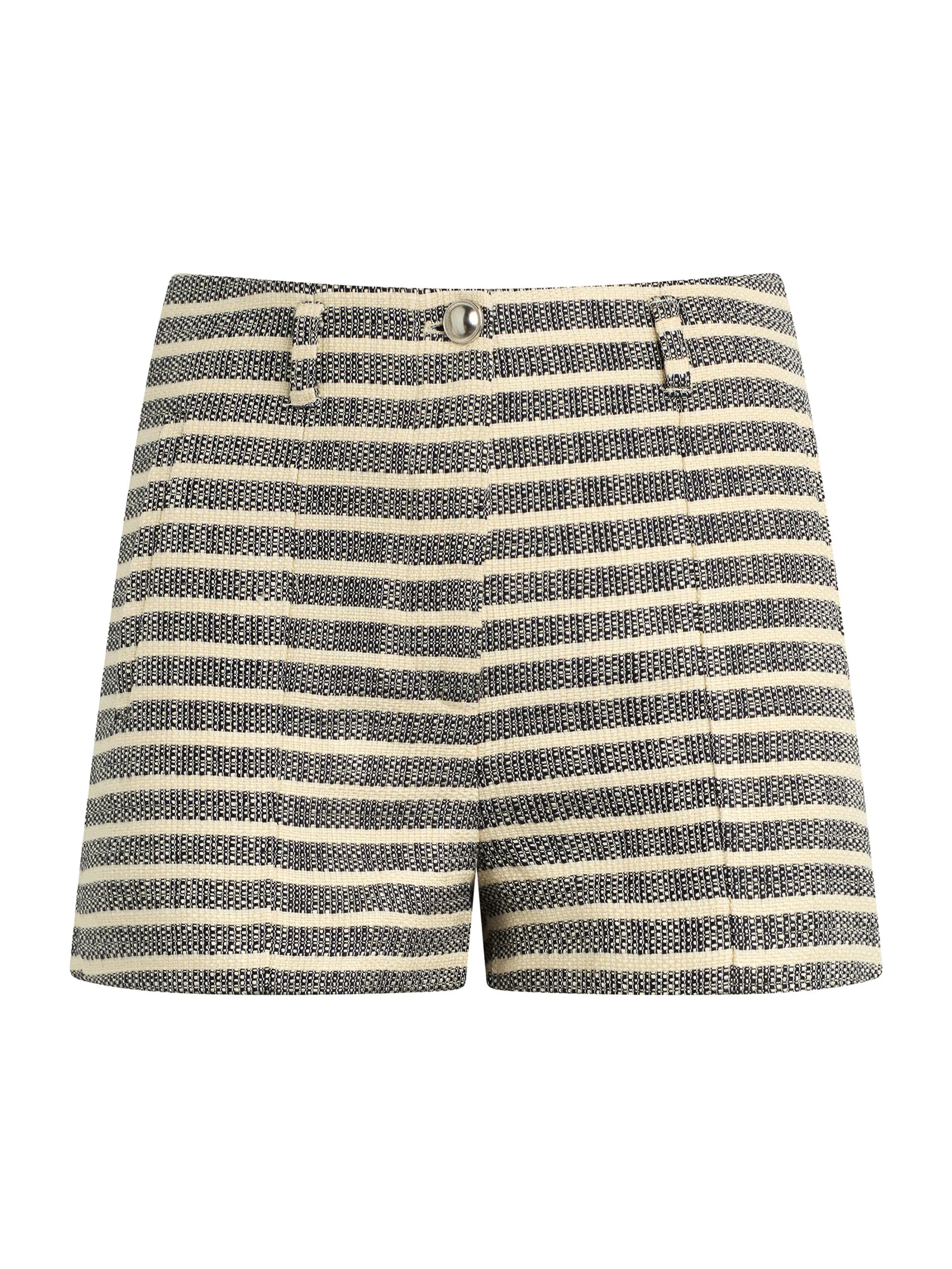 Women's The Frankie Striped Tailored Shorts - Midnight Ecru - 1