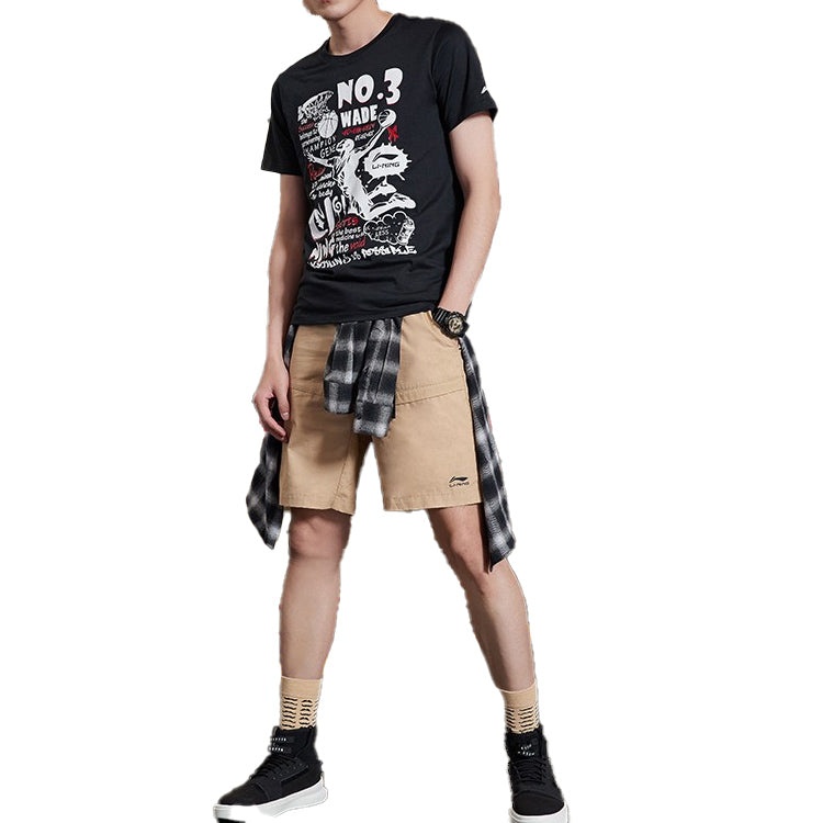Li-Ning Wade Basketball Graphic T-shirt 'Black' AHSP273-1 - 3
