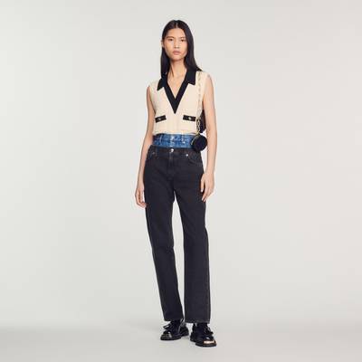 Sandro Two-tone double-waisted jeans outlook