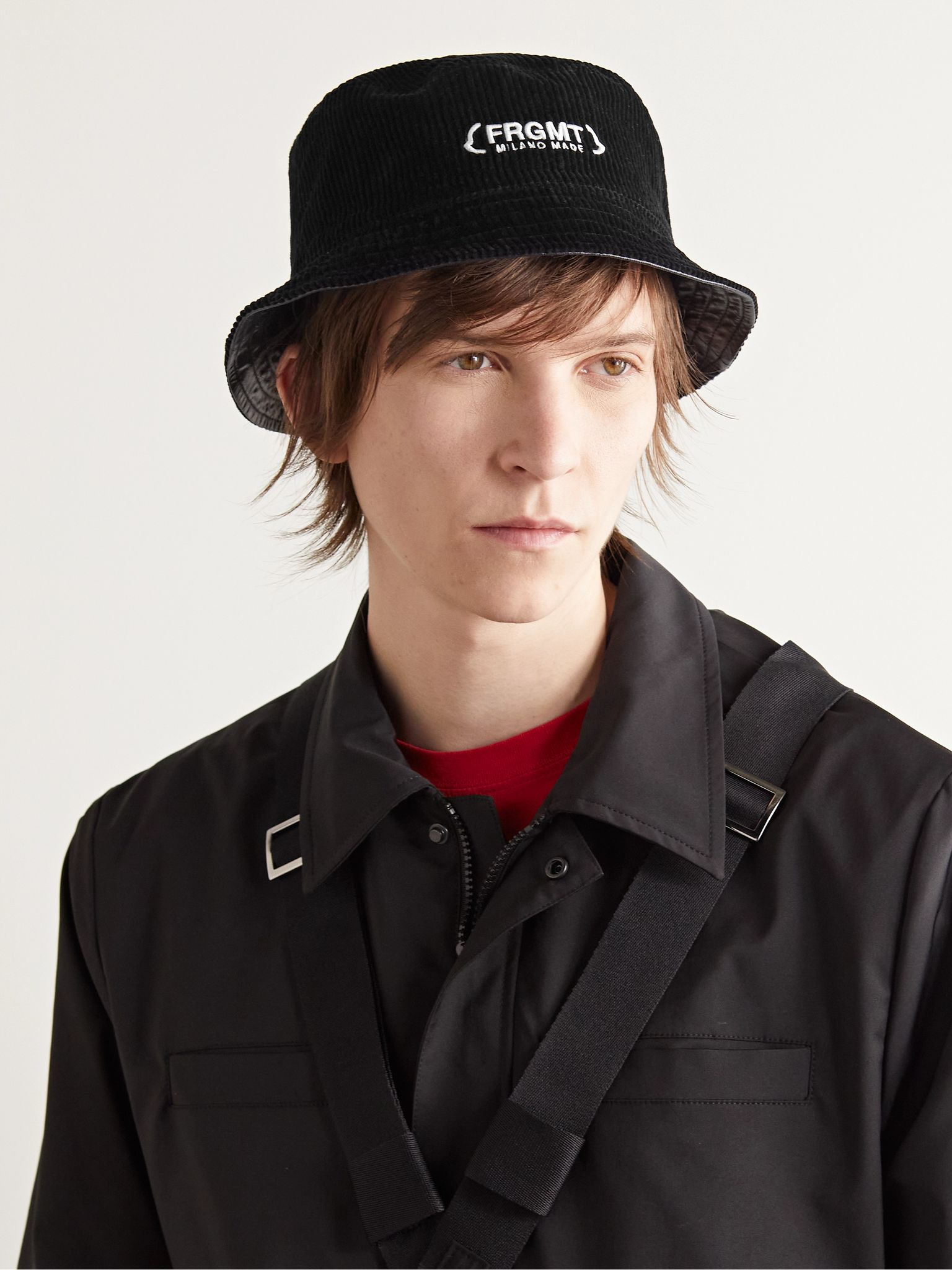 7 Moncler FRGMT Hiroshi Fujiwara Reversible Cotton-Corduroy and Shell Bucket Hat Black - 2