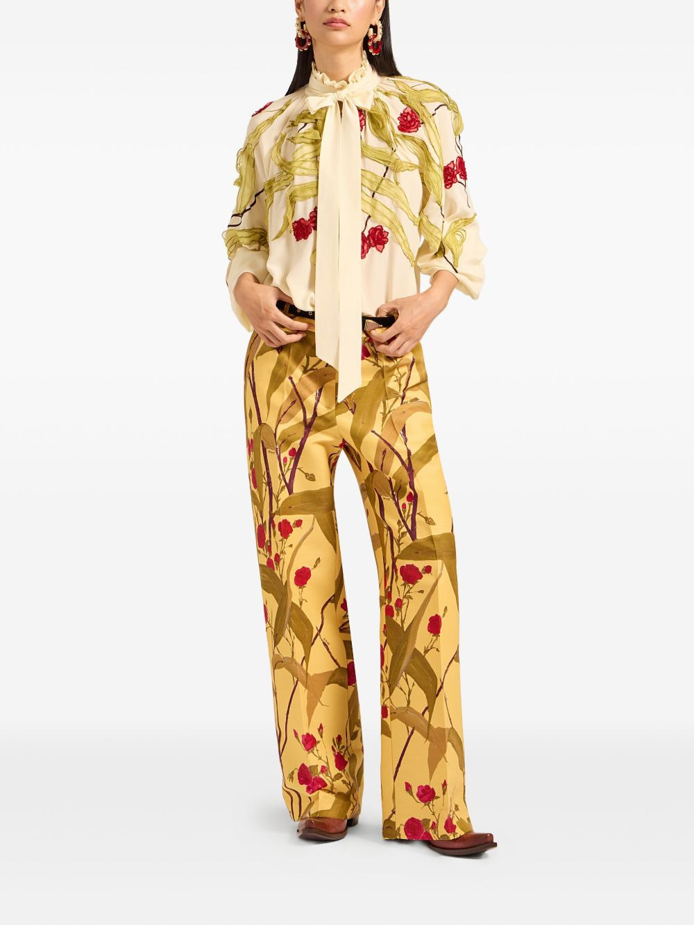 embroidered-ruffled blouse - 2
