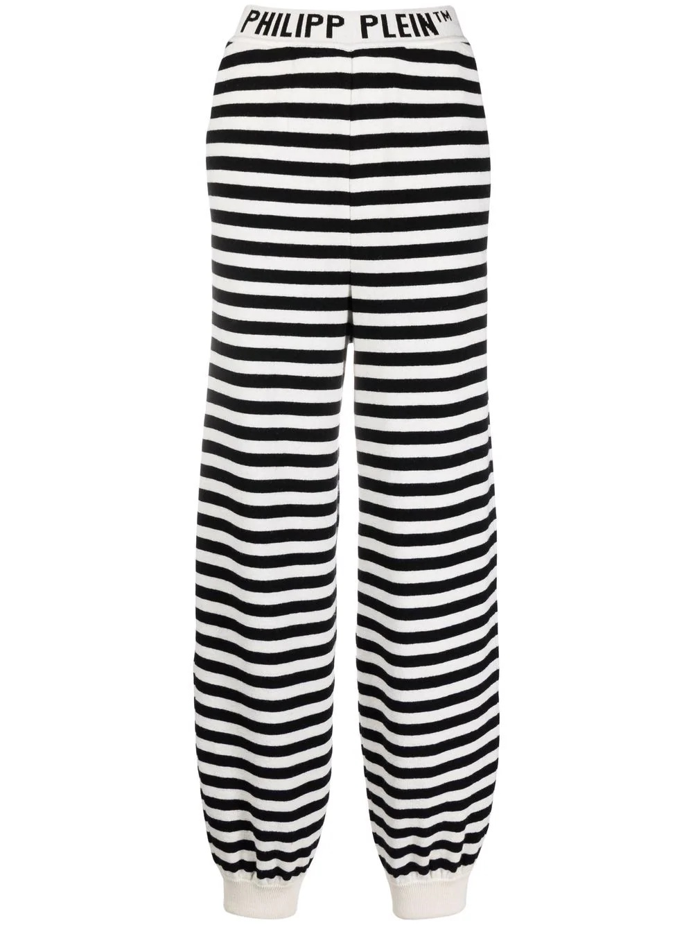 striped knitted trousers - 1