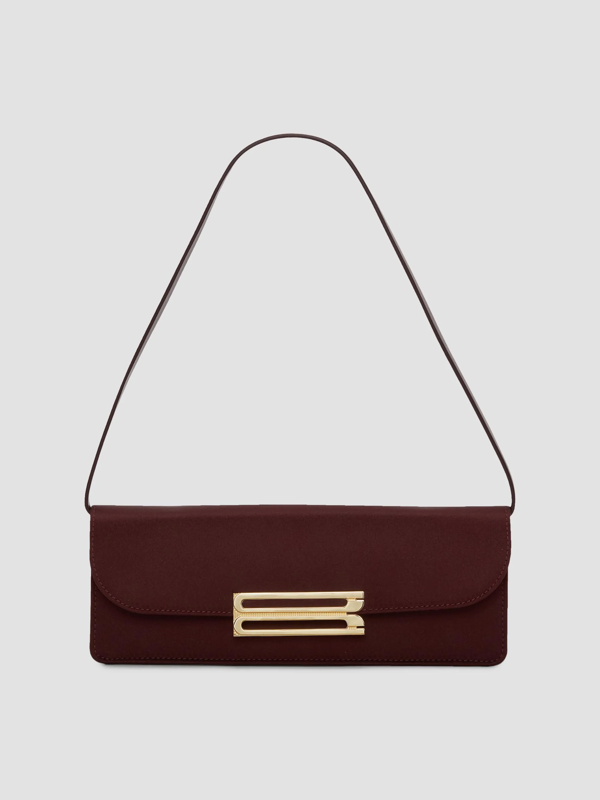 Women's Dorian East-West Velvet Clutch - Dark Burgundy - 1