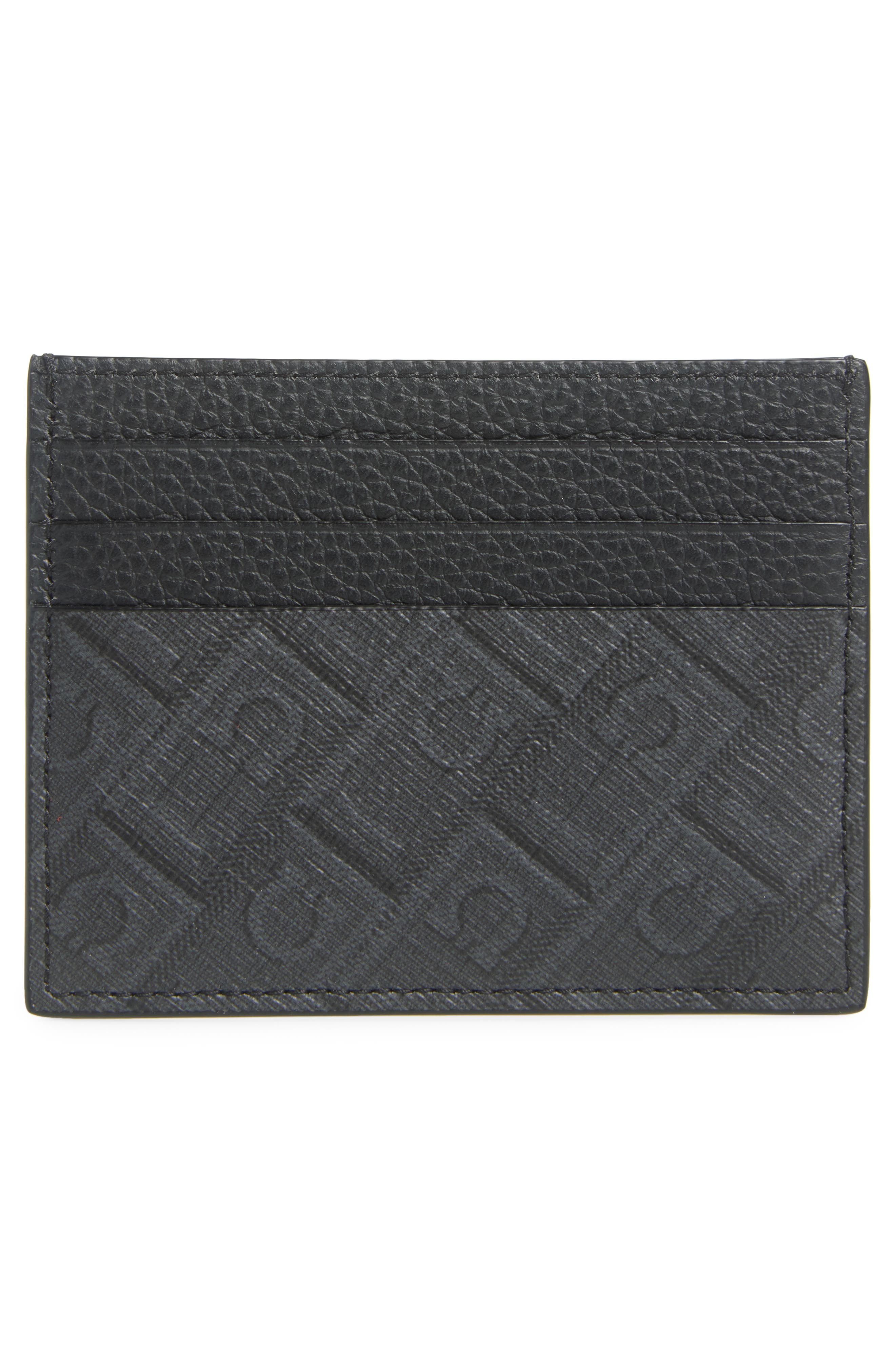 FERRAGAMO Gancio Monogram Leather Card Case in Nero/Grigio at Nordstrom - 2