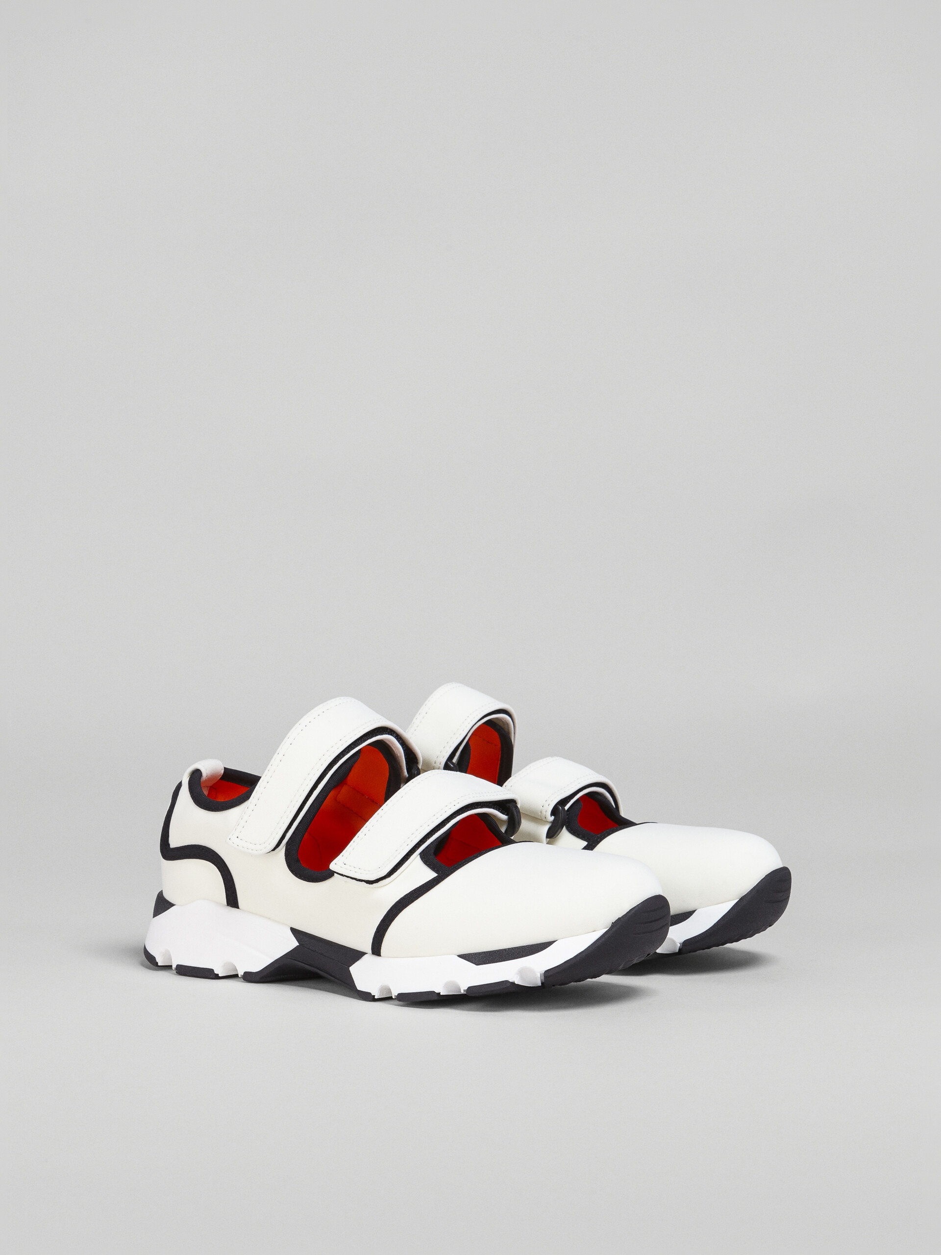WHITE TECHNO FABRIC SNEAKERS - 2