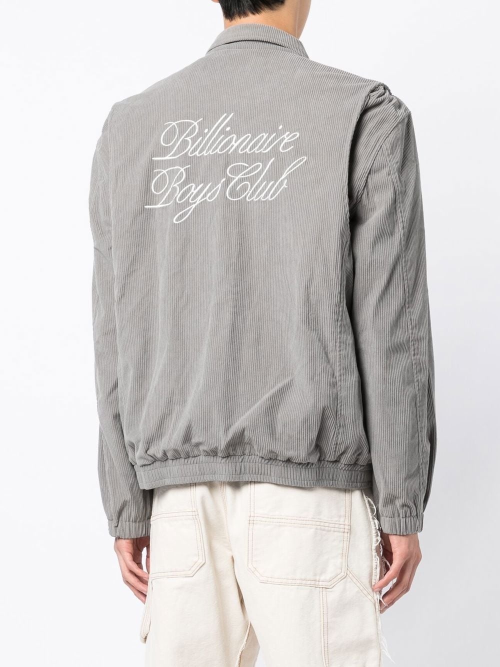 logo-print zip-up shirt jacket - 4