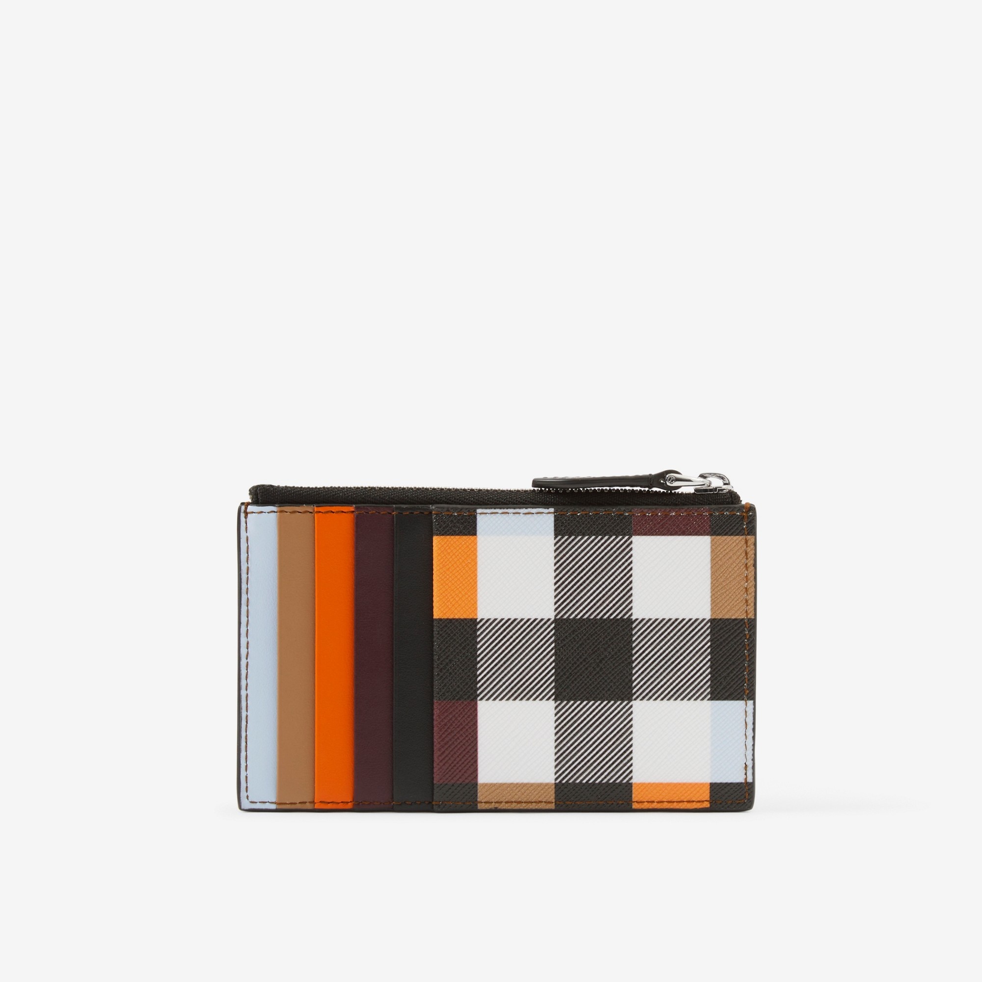 Colour Block Check Zip Card Case - 3