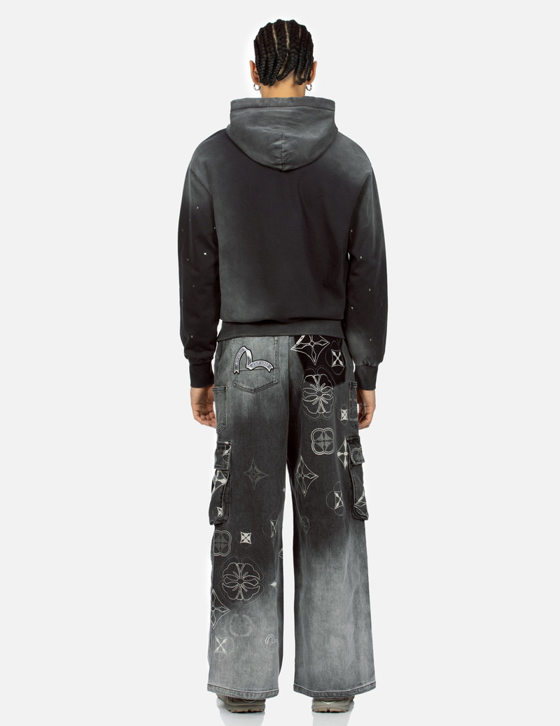EVISU METALLIC HEAT-PRESSED EVISU LOGO LOOSE FIT HOODIE outlook