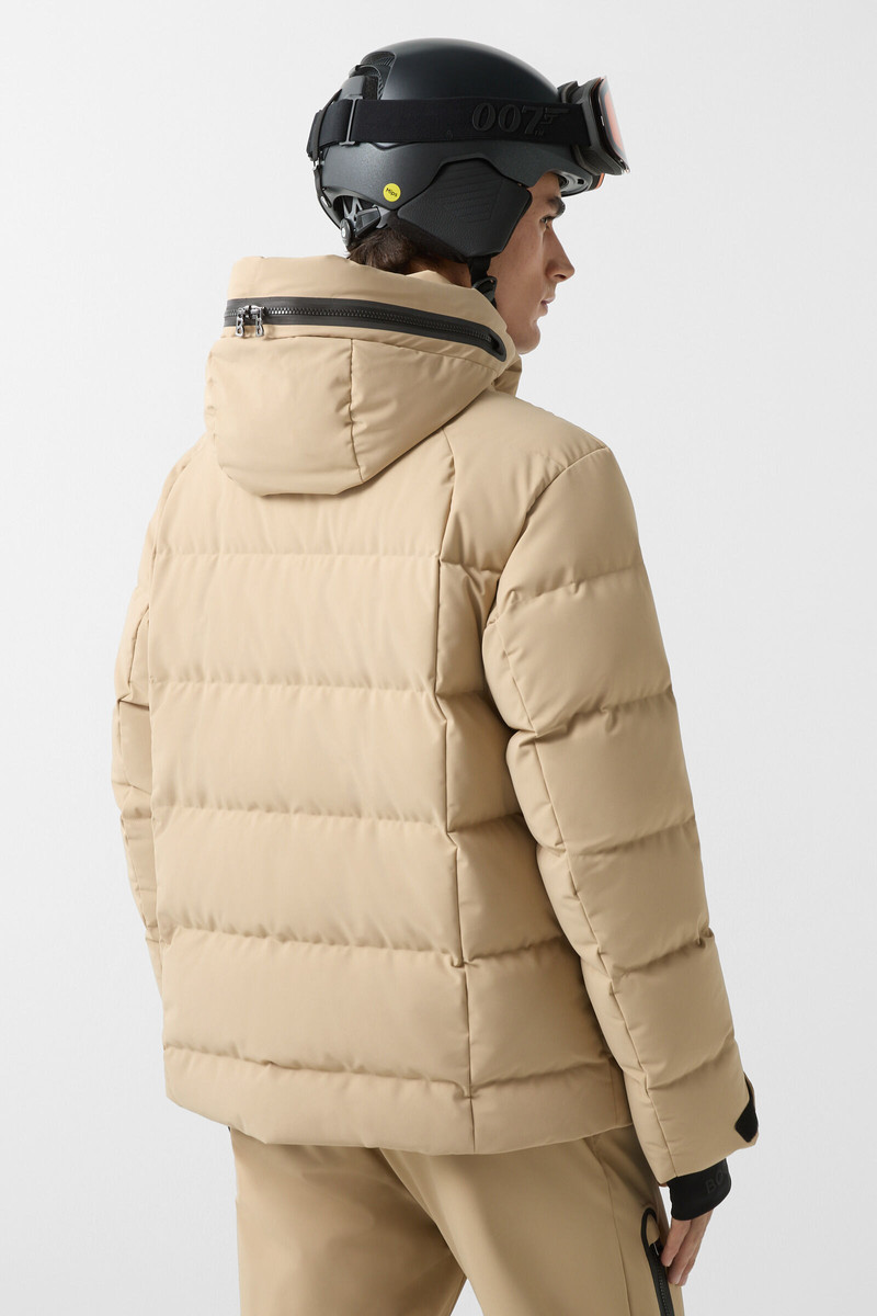 Bond down ski jacket in Beige/black 3