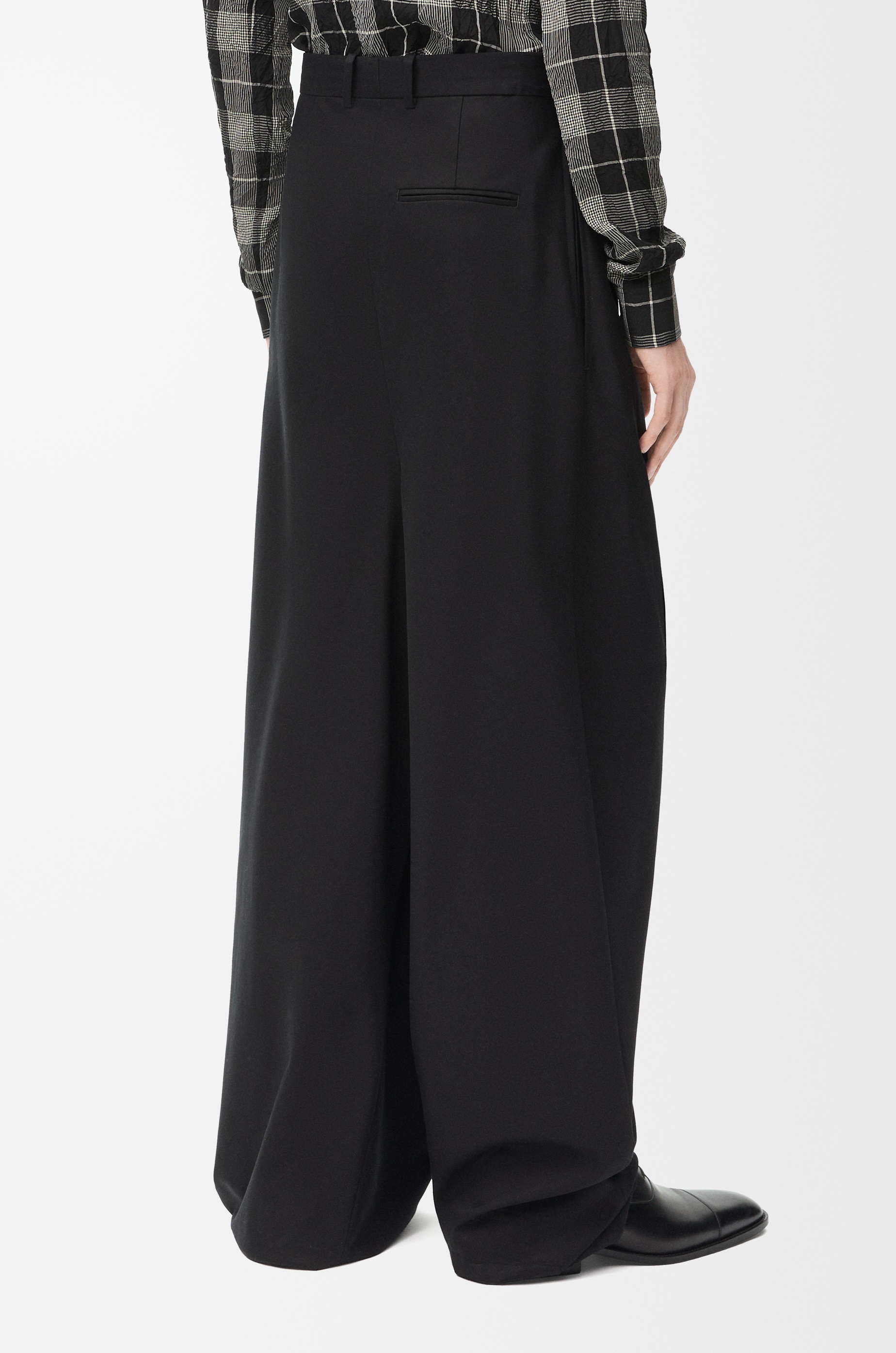 Draped trousers in cotton and silk - 4
