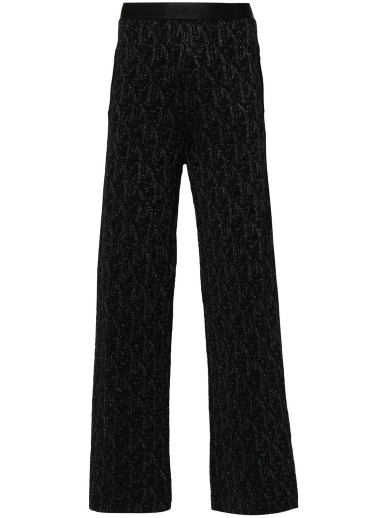 monogram-jacquard knitted trousers 1