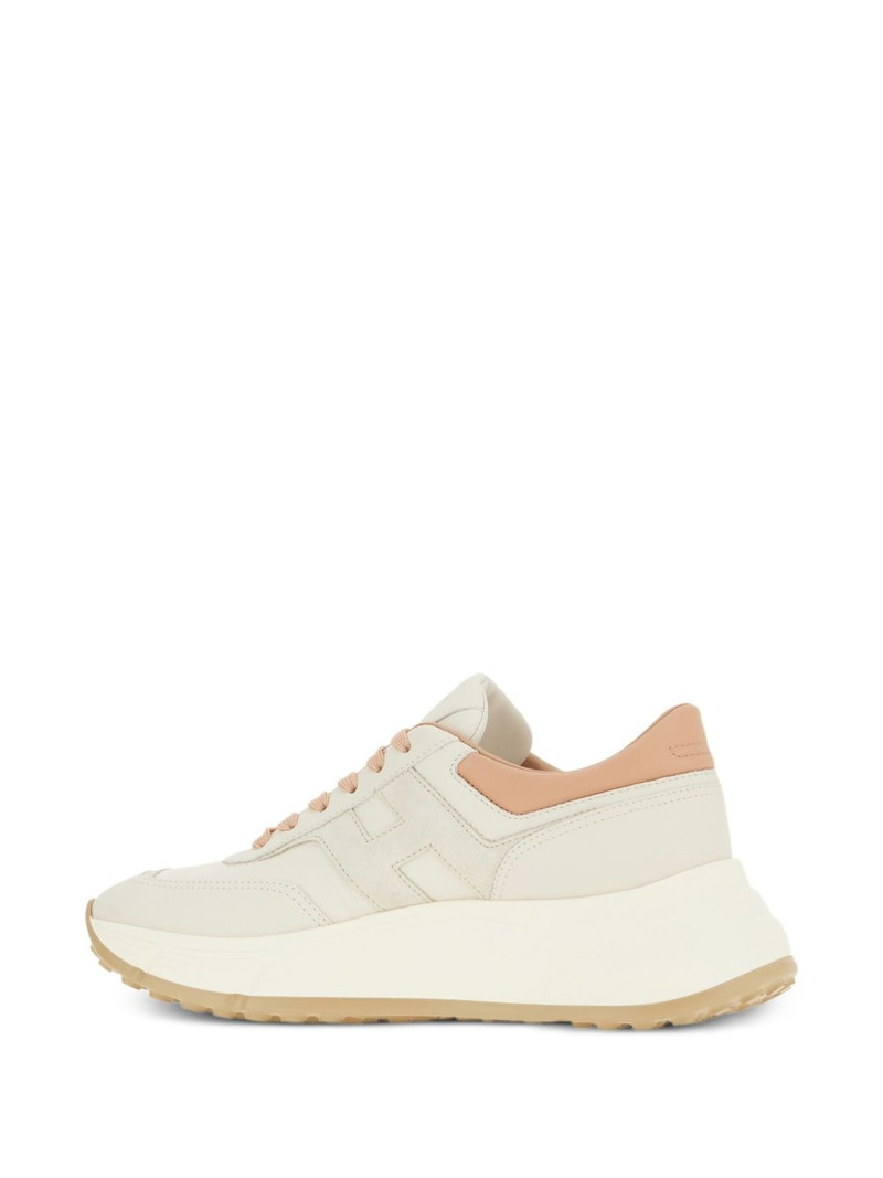 Hi-fi leather panelled trainers 3