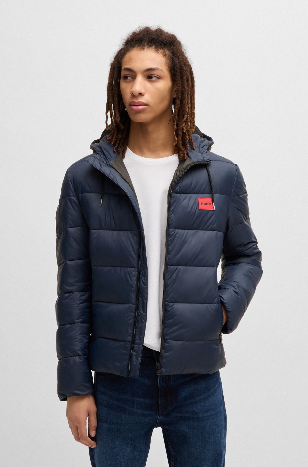SLIM-FIT WATER-REPELLENT PUFFER JACKET WITH LOGO TRIM - 2