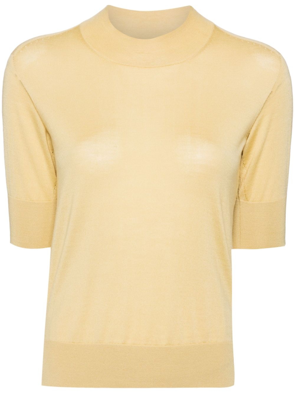 mock-neck knitted top - 1