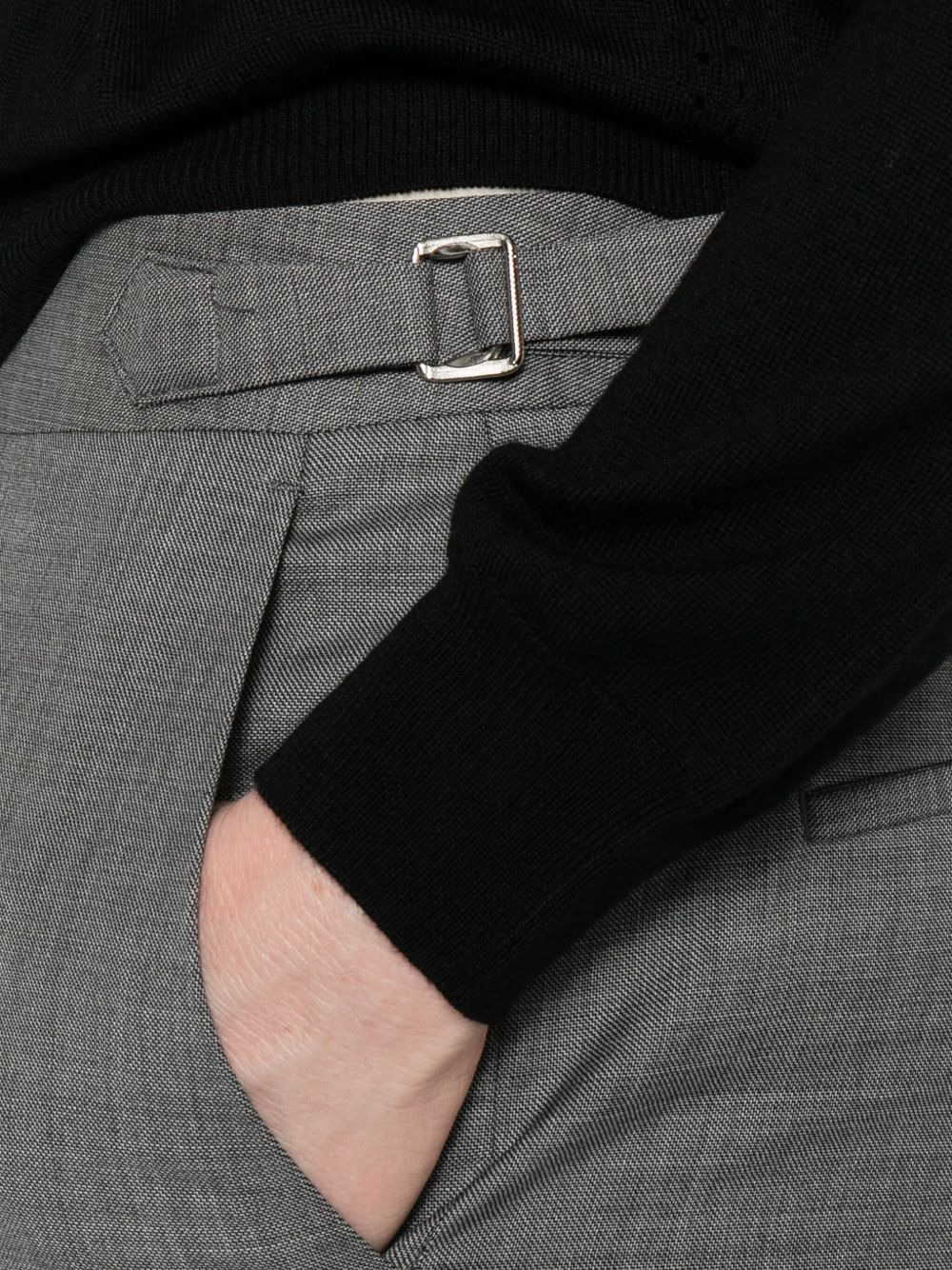mid-grey straight-leg trousers - 5