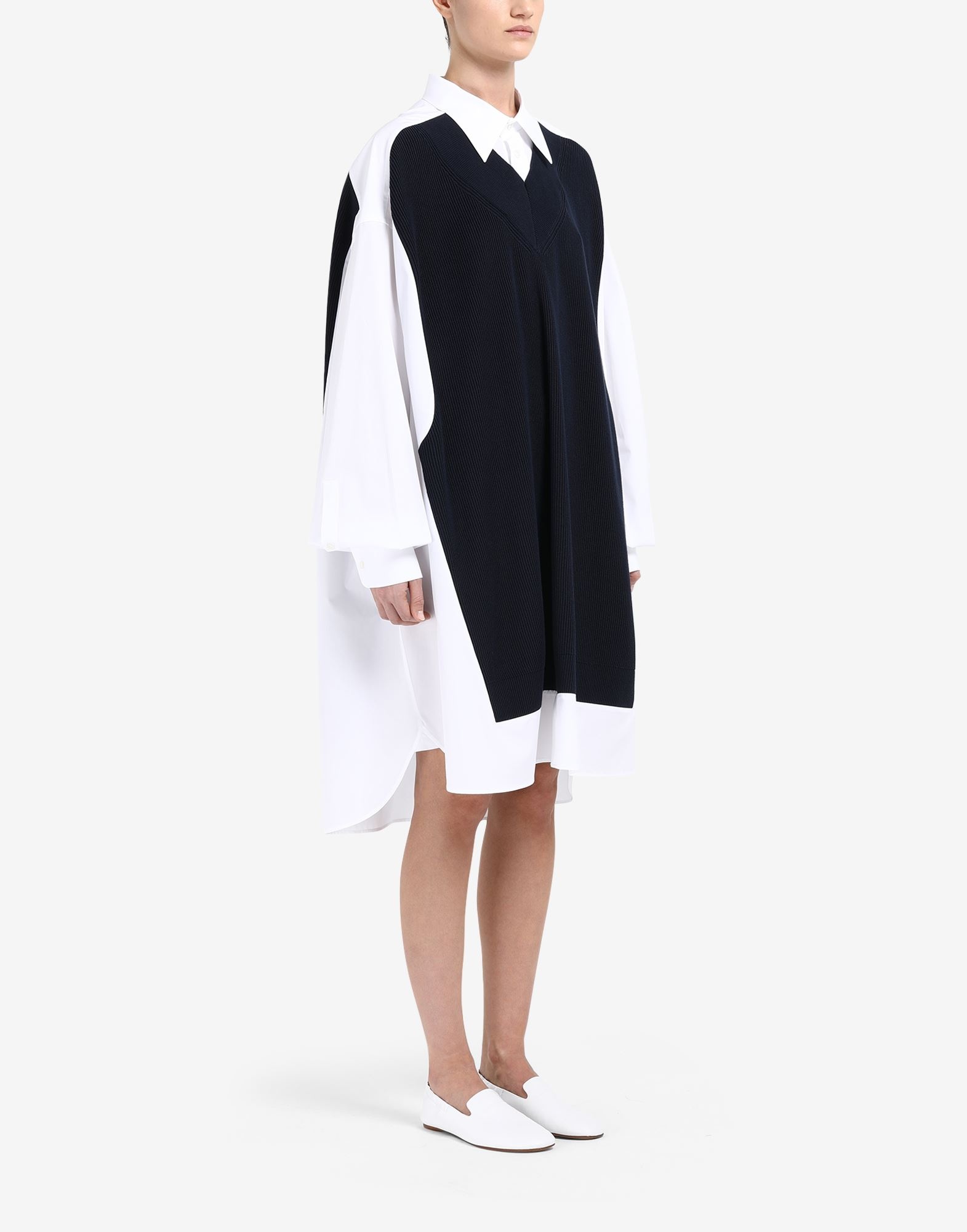 Spliced knit shirt dress - 5