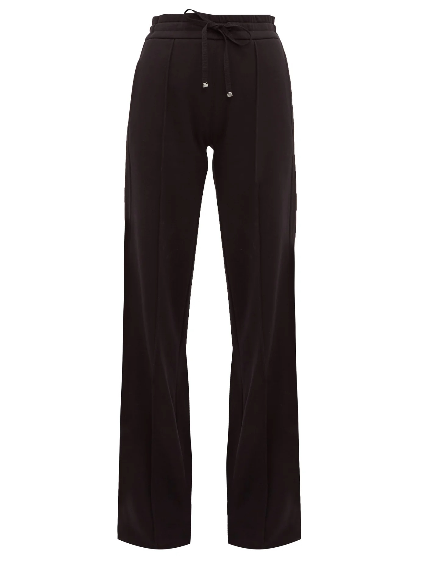 Pintuck-pleat cotton-jersey wide-leg trousers - 1