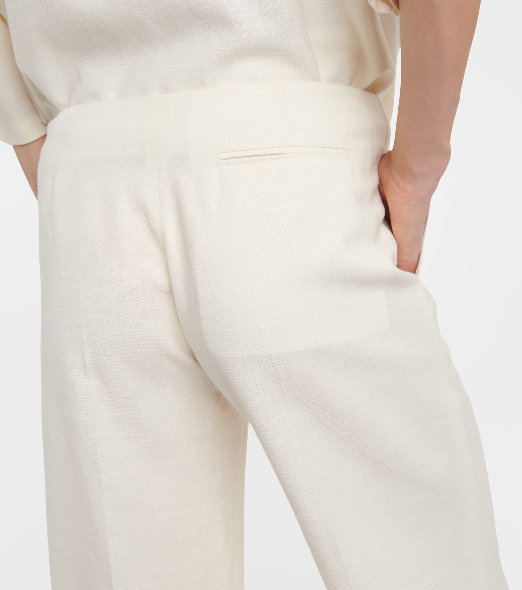 Foulard wool, silk and linen straight pants - 6